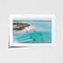 Forster coastal weekenders aerial view in white frame - modern beach lifestyle wall art