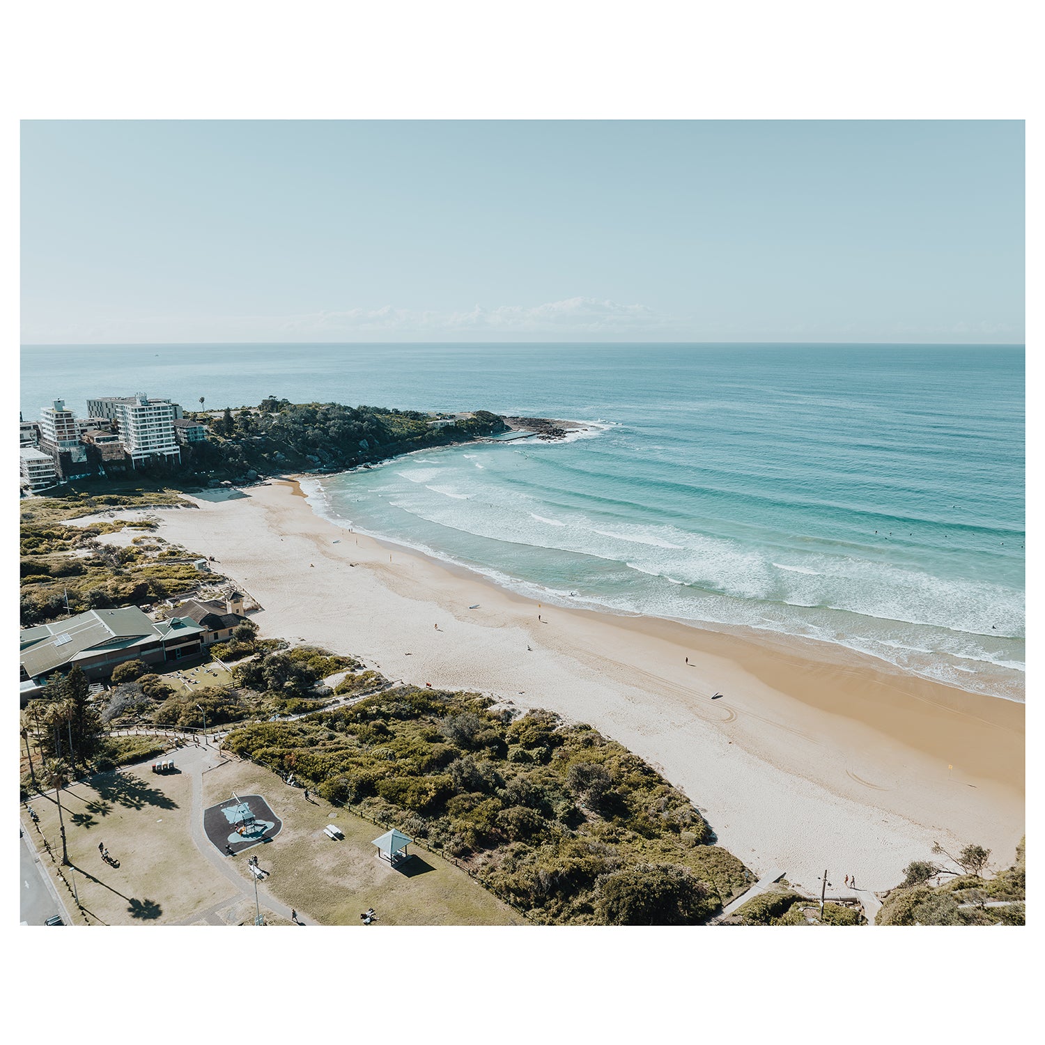 Freshwater swimming pool aerial view - unframed coastal photography wall art