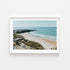 Freshwater Beach aerial swimming scene in white frame - Australian coastal wall art
