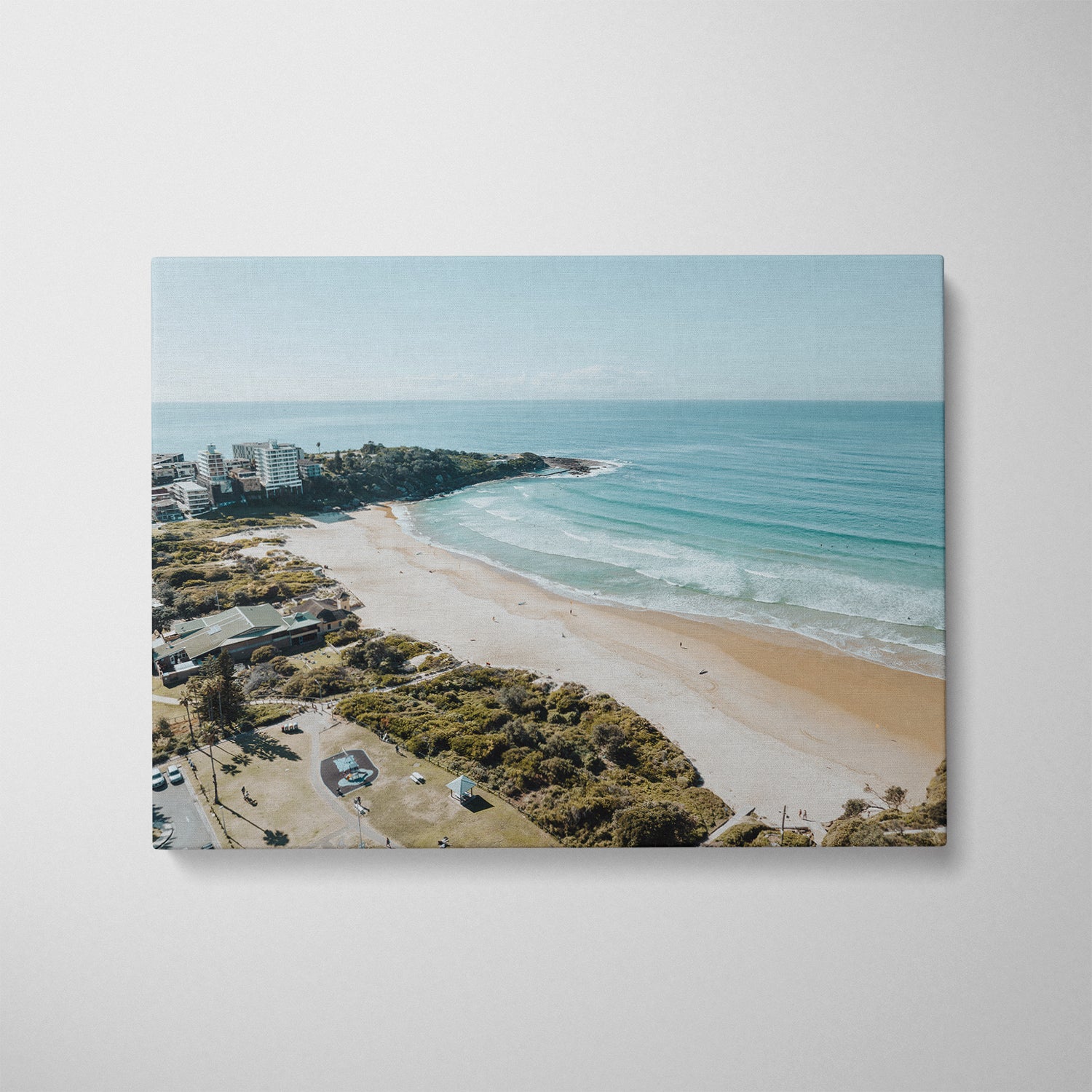 Freshwater swimming hole in white frame - coastal beach wall art for modern homes