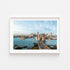 Sydney harbour morning light in white frame - coastal seascape photography wall art