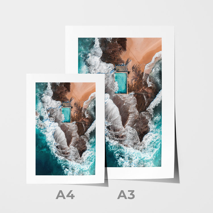 Lost in Paradise coastal scene in A3 size - framed beach photography wall art