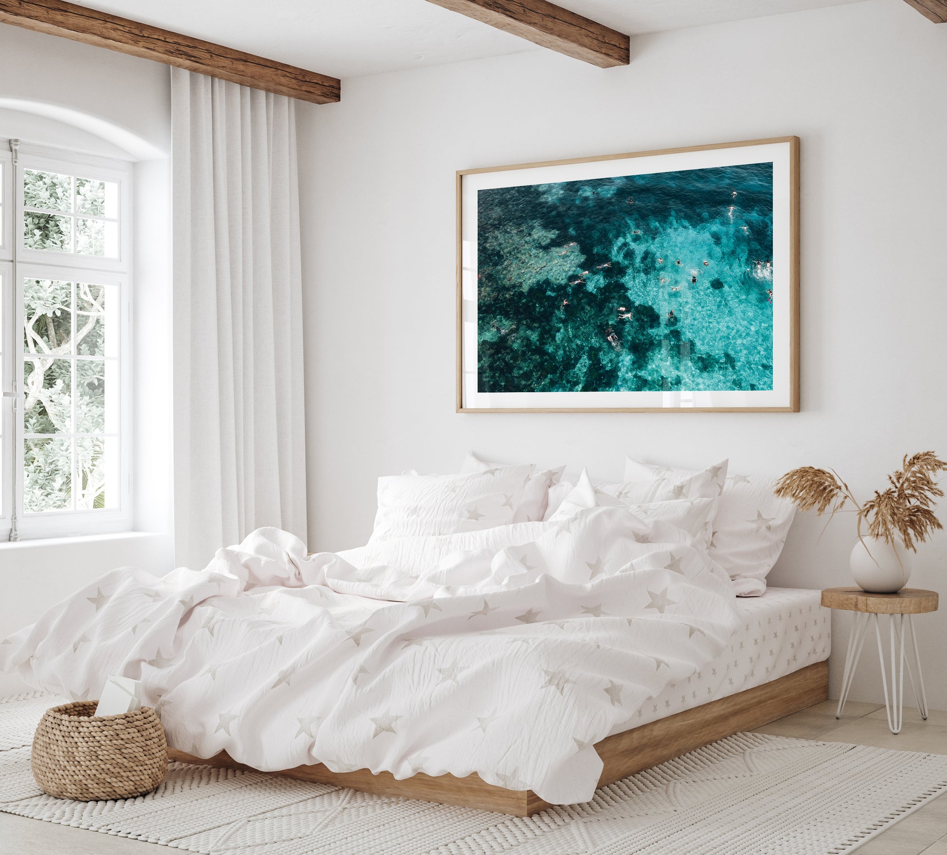 Gordons Bay aerial seascape photography - coastal lifestyle unframed wall art print