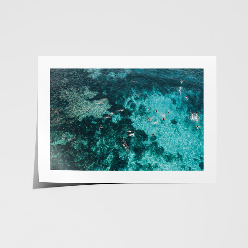 Gordons Bay coastal seascape in white frame - Australian beach wall art for coastal homes