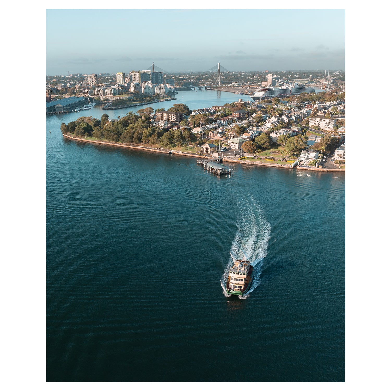 Balmain Ferry waterfront view - Sydney Harbour nautical photography unframed wall art