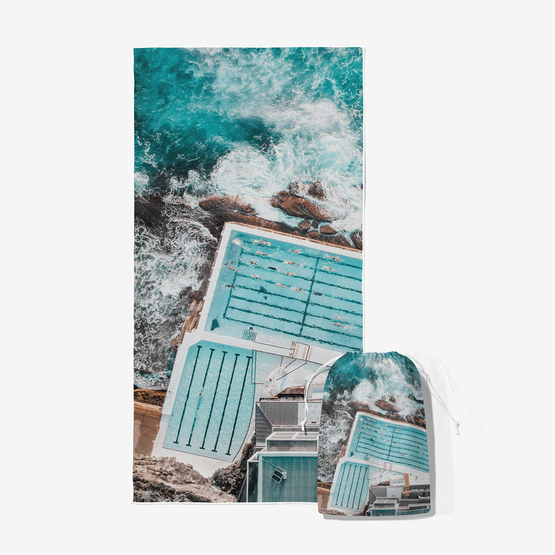 Icebergs Blues Beach Towel - Through Our Lens