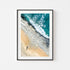 Incoming wave rushing toward shore - framed coastal photography art for modern interiors