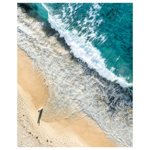 Incoming ocean wave approaching shore, unframed coastal seascape photography wall art