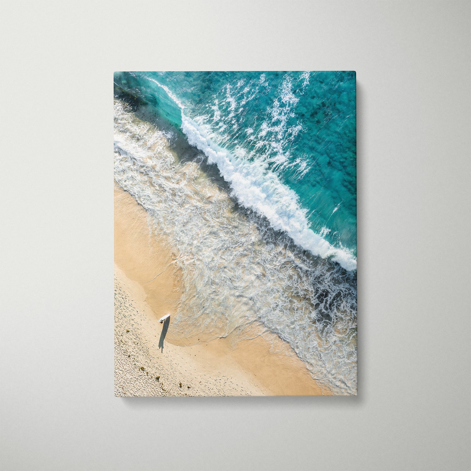 Incoming wave at Sydney beach in white frame - coastal seascape wall art