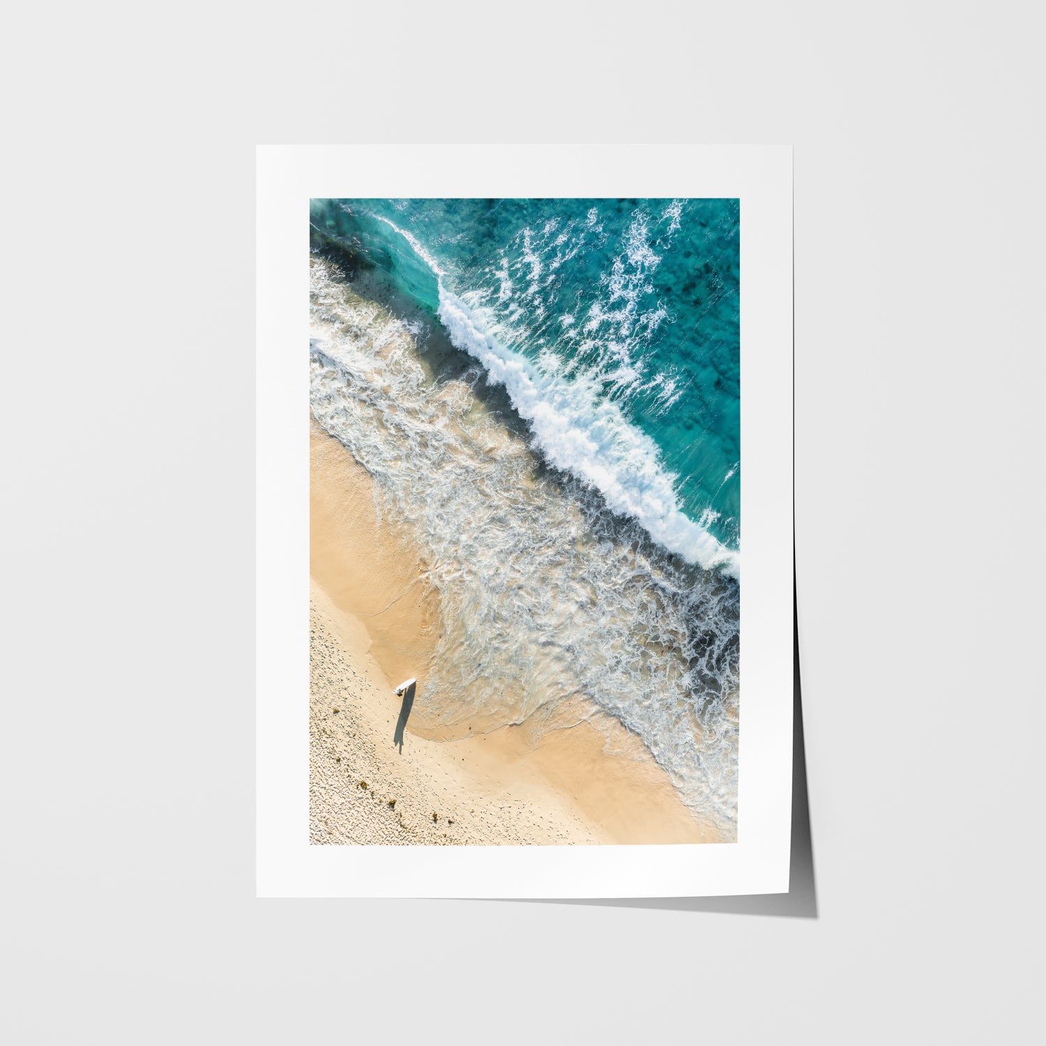 Sydney beach waves crashing at sunrise in white frame - coastal seascape wall art