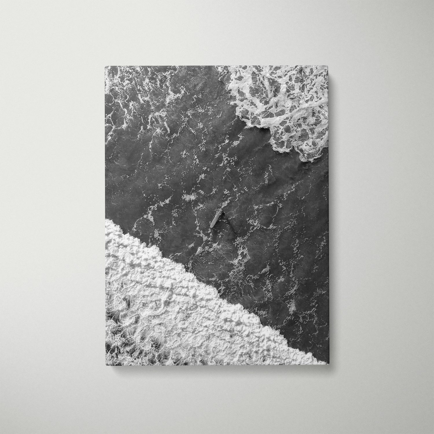 Intervals coastal seascape in white frame - minimalist ocean photography wall art