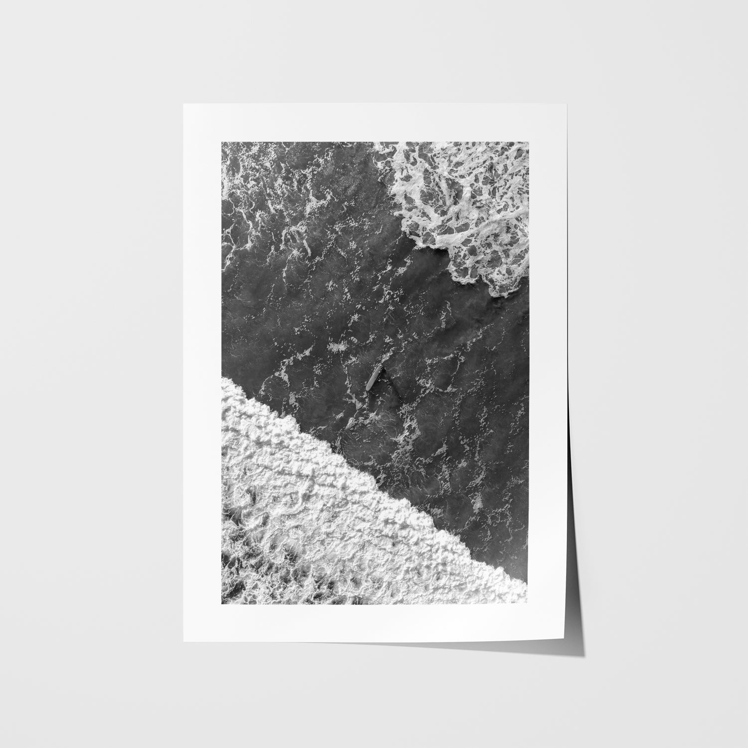 Intervals coastal seascape photograph in white frame - modern beach wall art