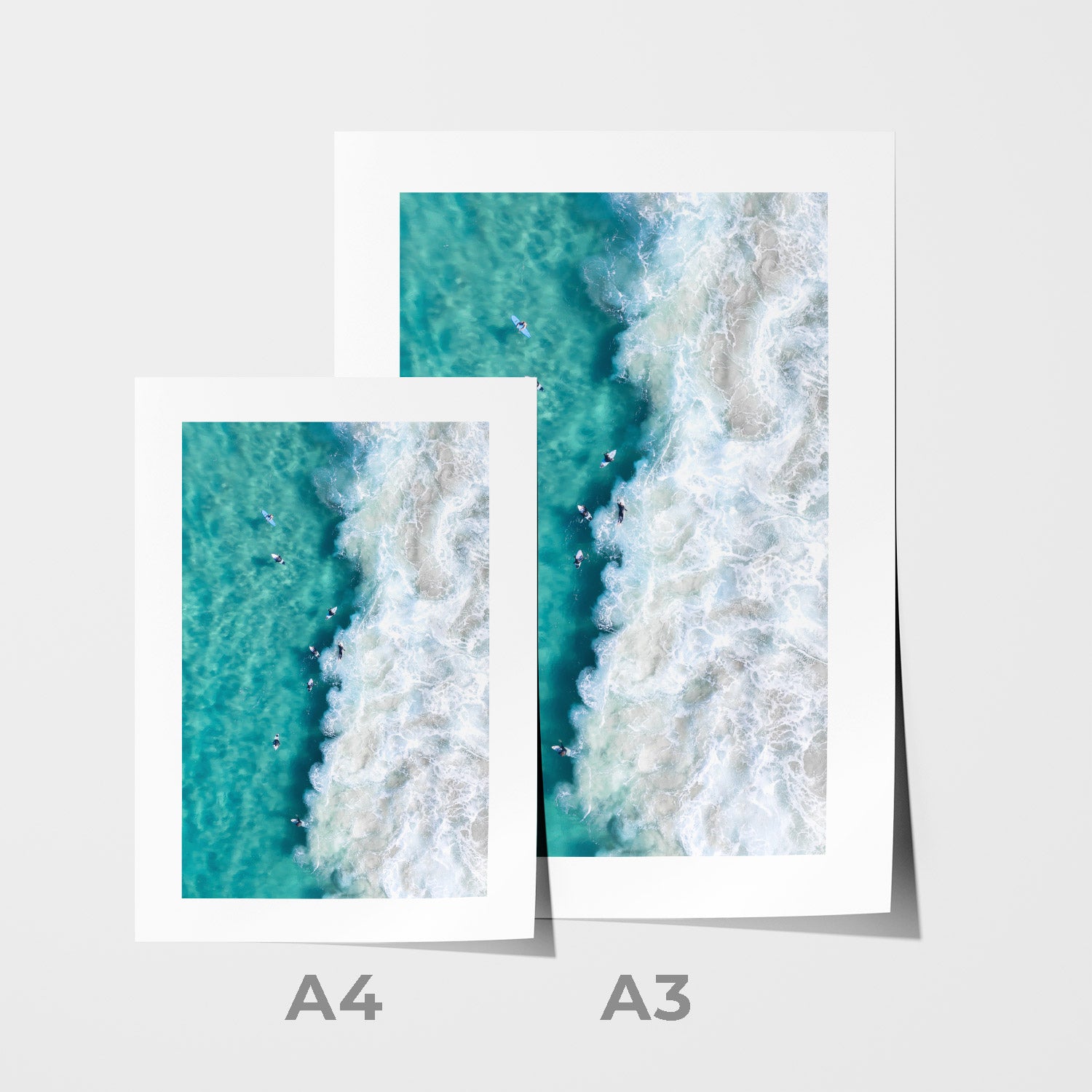 Curl Curl aerial coastline view in frame - A3 size coastal photography wall art