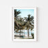 Island seascape in white frame - tropical coastal wall art for modern beach homes