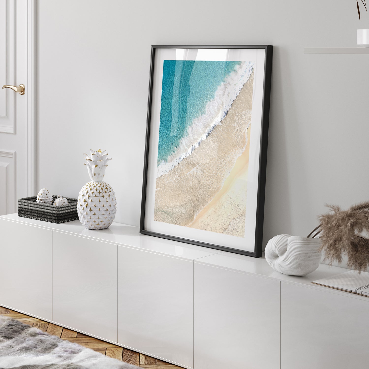 Summer beach layers in soft tones - unframed coastal landscape wall art for modern homes