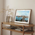 Sydney harbour morning light seascape in oak frame - coastal photography wall art