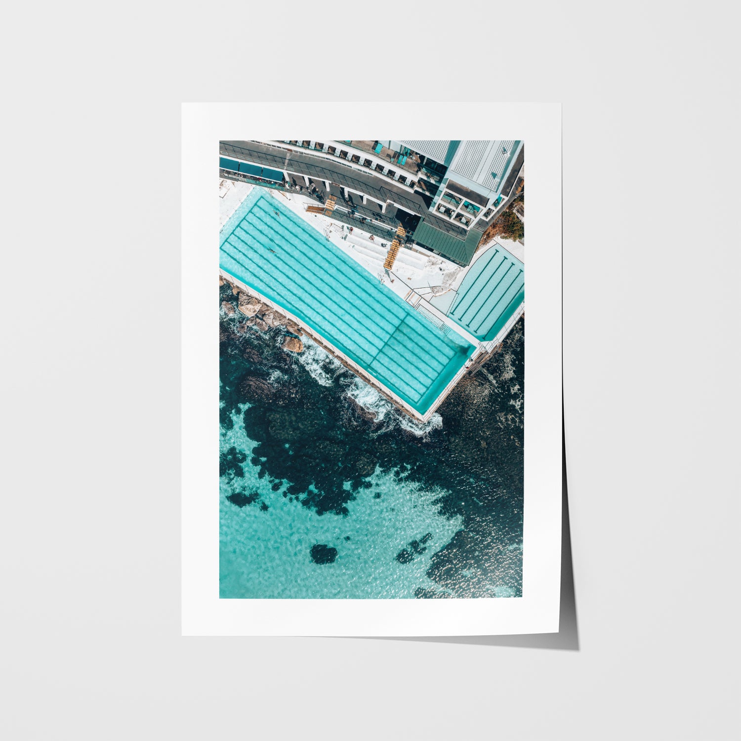 Bondi coastal seascape in white frame - "June Clarity" ocean photography wall art