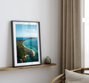 Lizard Island tropical aerial view - coastal landscape photography wall art for modern
