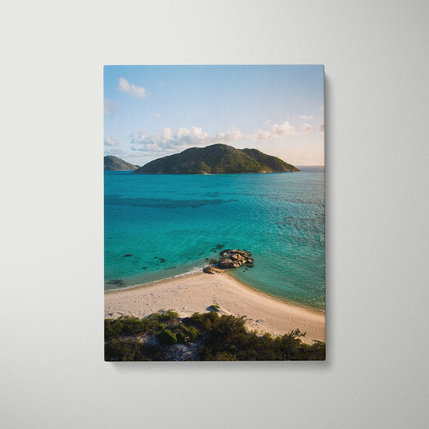 Lumis Reef underwater marine life scene in white frame - tropical coastal wall art