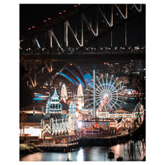 Luna Park At Night Art Print