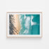 Manly Beach waves seascape in oak frame - Australian coastal photography wall art