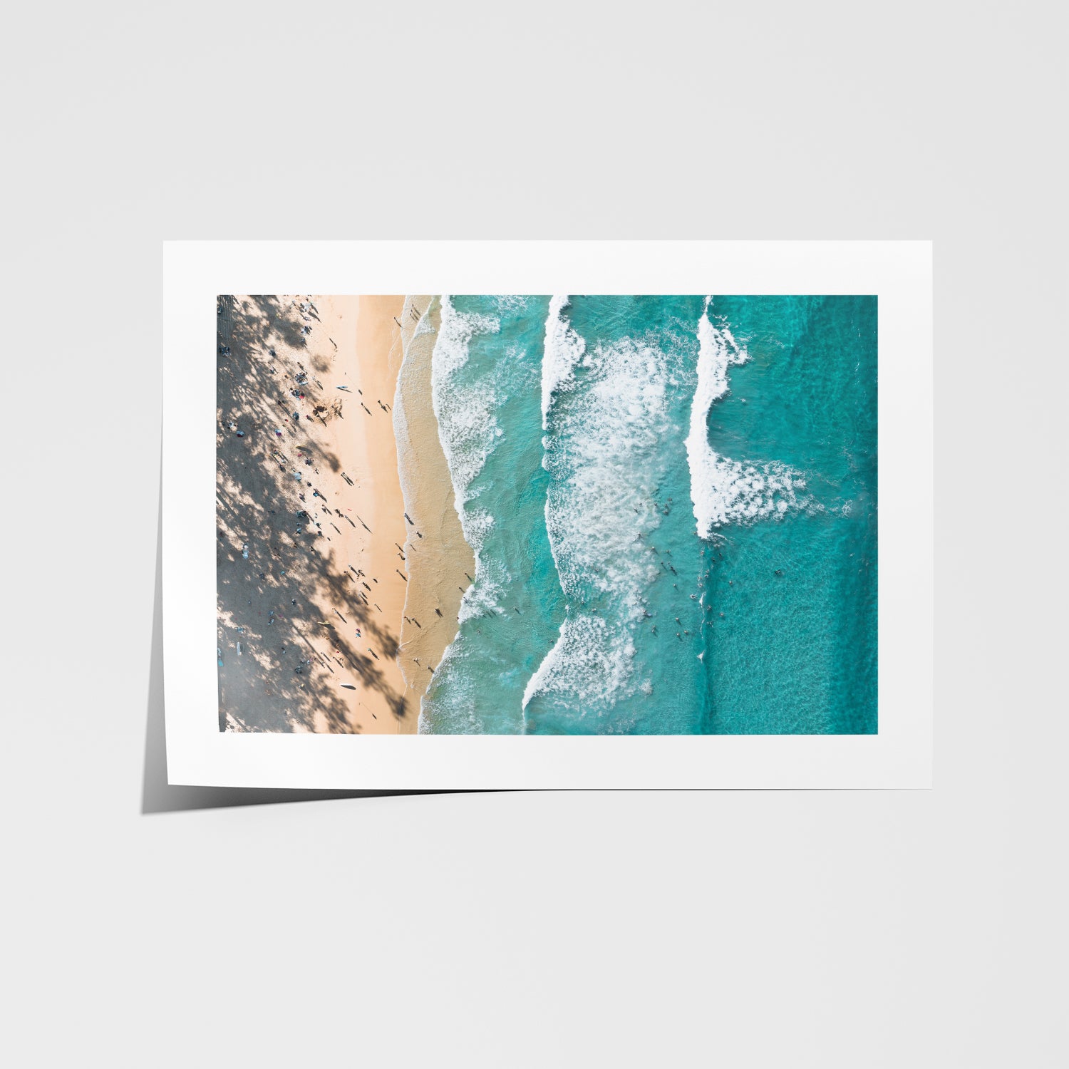 Manly ocean waves in white frame - coastal seascape photography wall art