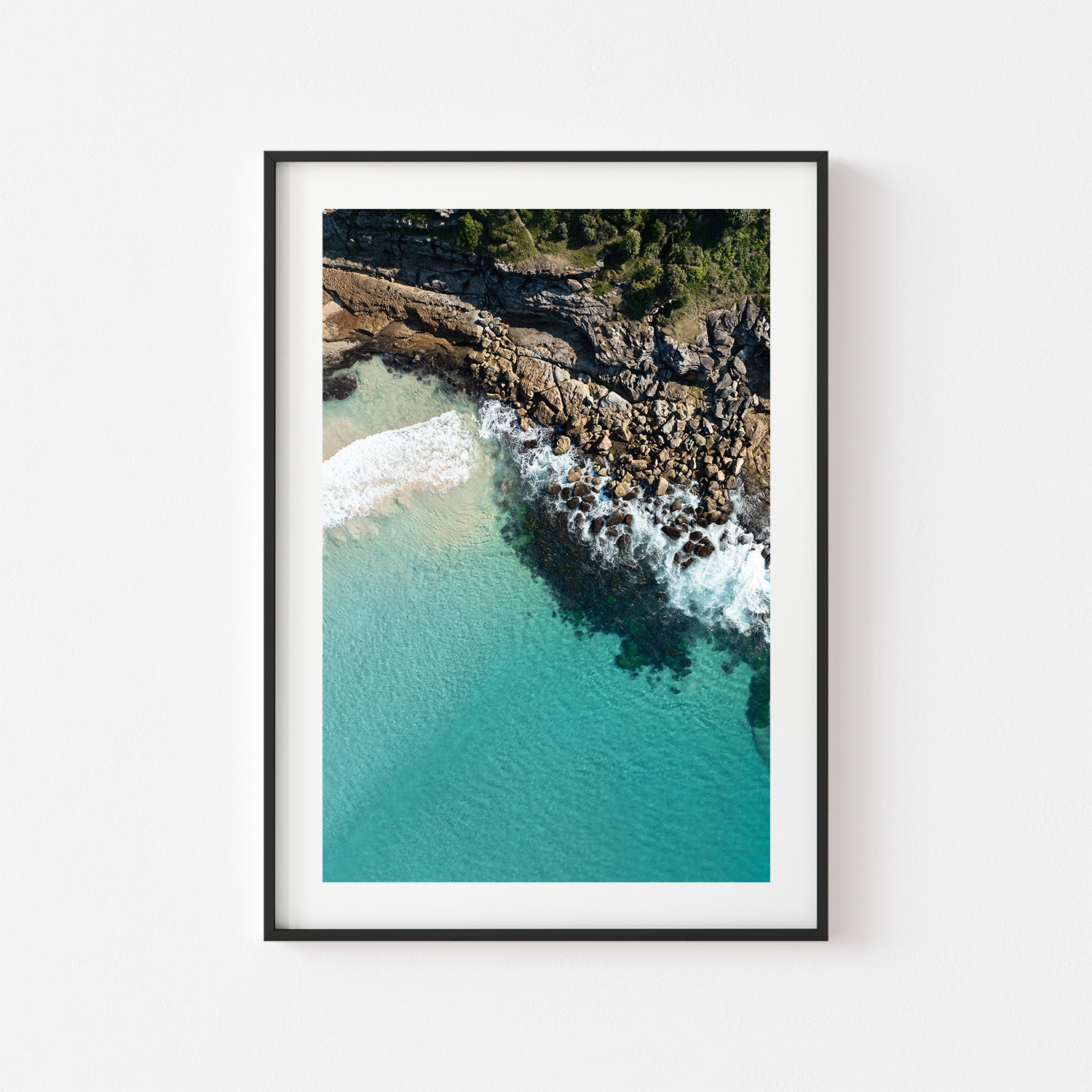 Maroubra Beach coastal seascape in black frame - Australian beach photography wall art