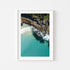 Maroubra coastal landscape in white frame - modern Australian beach wall art