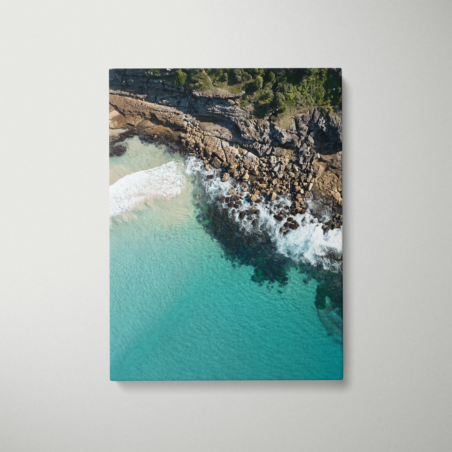 Maroubra beach seascape in white frame - coastal wall art for modern Australian homes