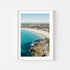 Maroubra coastal landscape in white frame - Sydney beach photography wall art