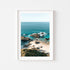Mermaid Pass coastal rocks seascape in white frame - ocean landscape wall art