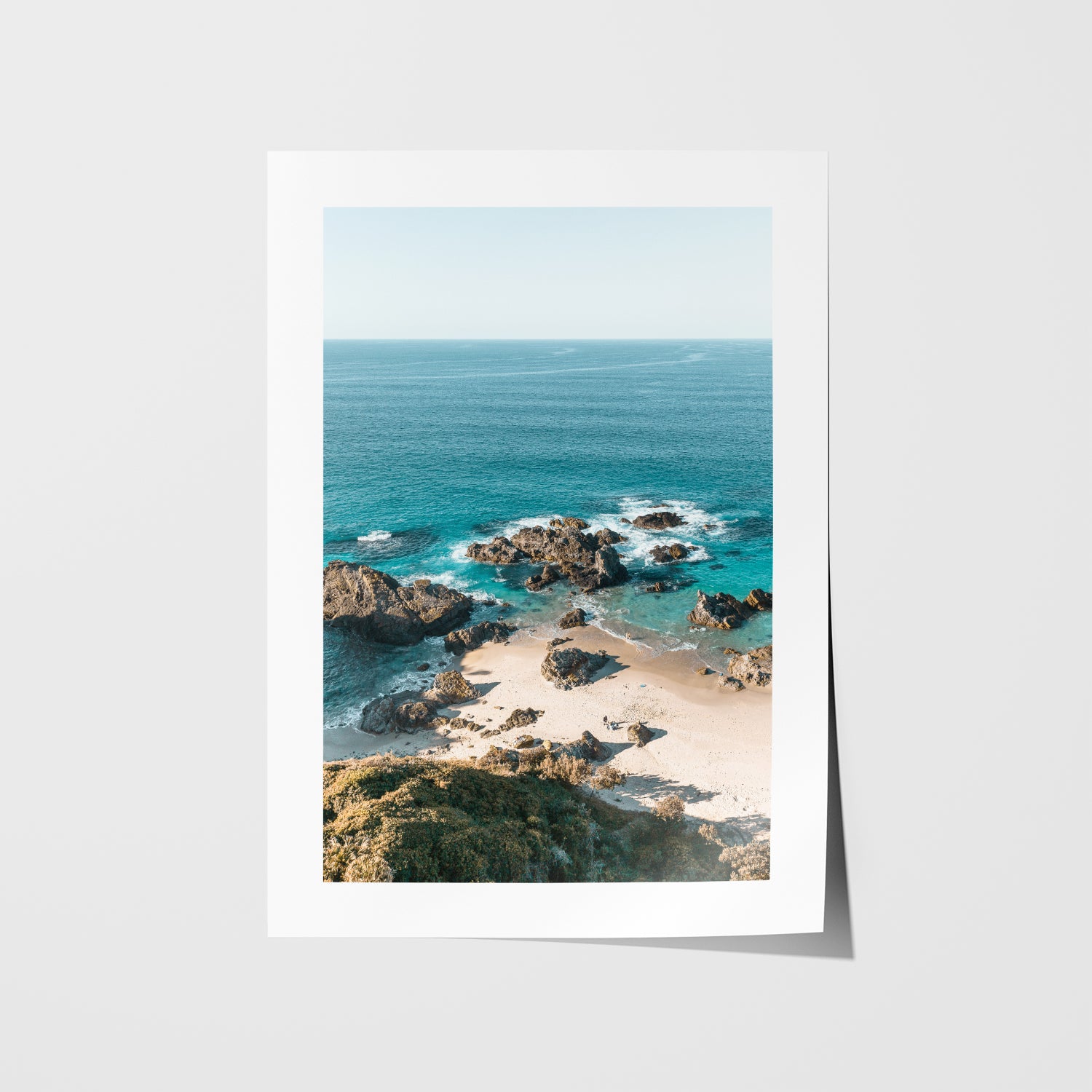 Mermaid Pass coastal rock pool in white frame - seascape wall art for coastal homes