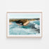 Narrabeen ocean waves seascape in oak frame - coastal photography wall art for modern