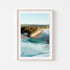 Narrabeen beach waves aerial view in oak frame - coastal seascape photography wall art