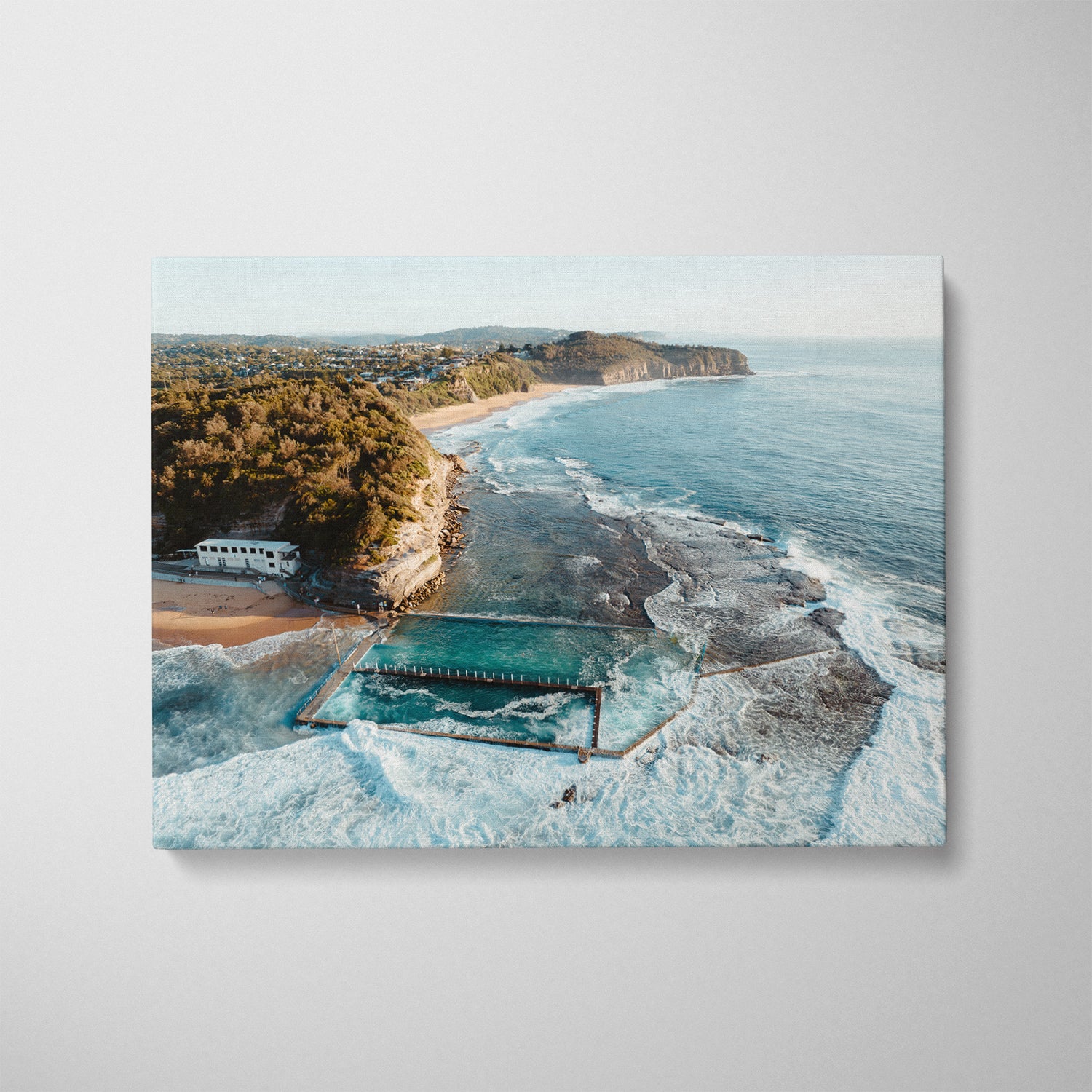 Narrabeen to Turimetta coastal seascape in white frame - Sydney beaches wall art