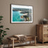 Tamarama aerial view of oceanside neighbours in black frame - coastal photography wall art