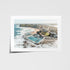 Newcastle coastal hues seascape in white frame - modern Australian beach wall art