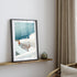 Out Of Office" Santorini coastal view in black frame - Mediterranean landscape wall art