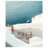 Out Of Office" Santorini aerial view - Mediterranean coastal photography unframed wall art