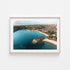 Balmoral swimmers aerial view in white frame - coastal pool photography wall art