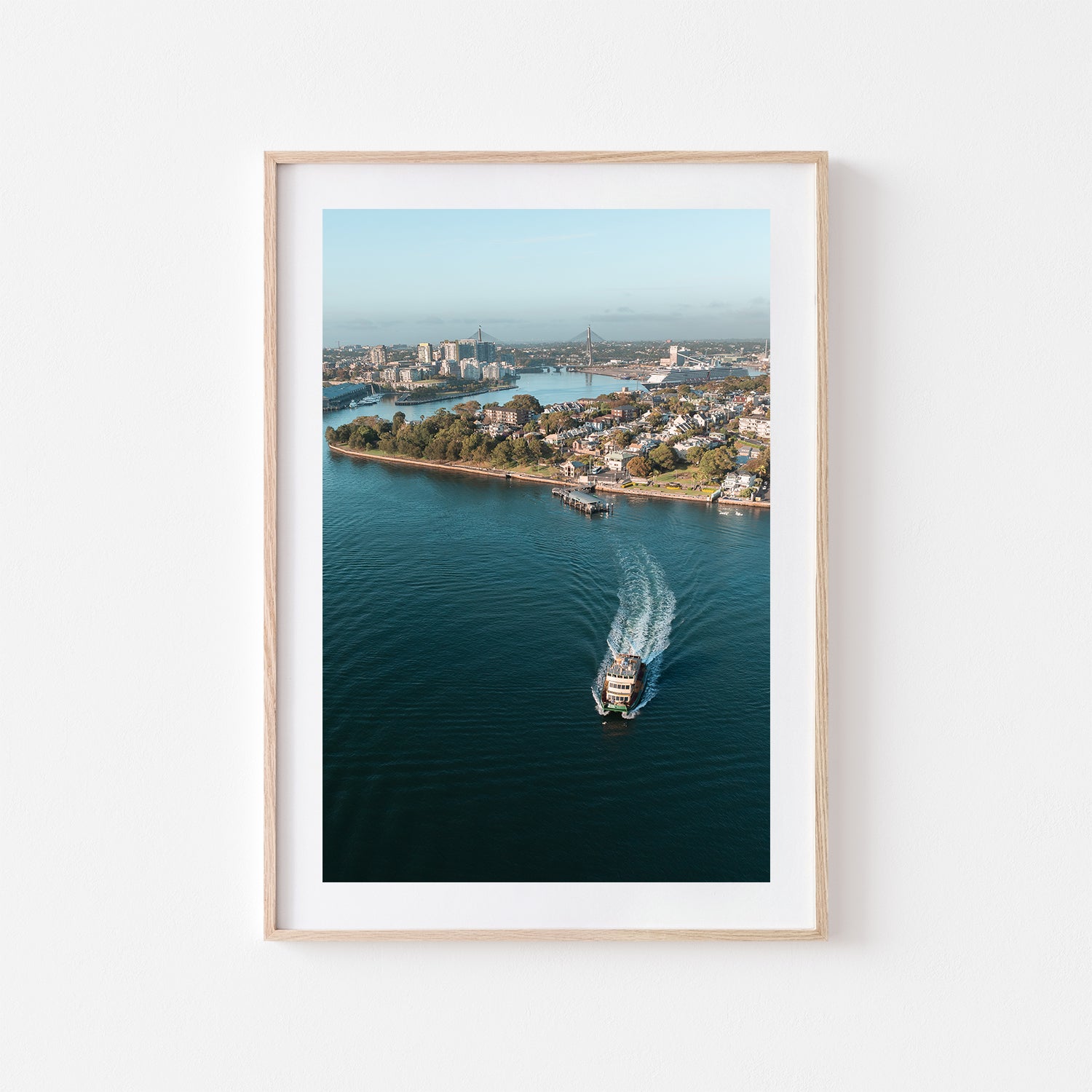 Balmain Ferry wharf aerial view - Sydney harbour unframed photography wall art