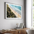 Pearl Beach coastal landscape in black frame - tranquil seascape wall art for beach homes