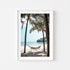 Place To Be" coastal seascape in white frame - relaxing beach landscape wall art