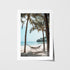 Place To Be" coastal landscape in white frame - serene beach wall art for modern homes
