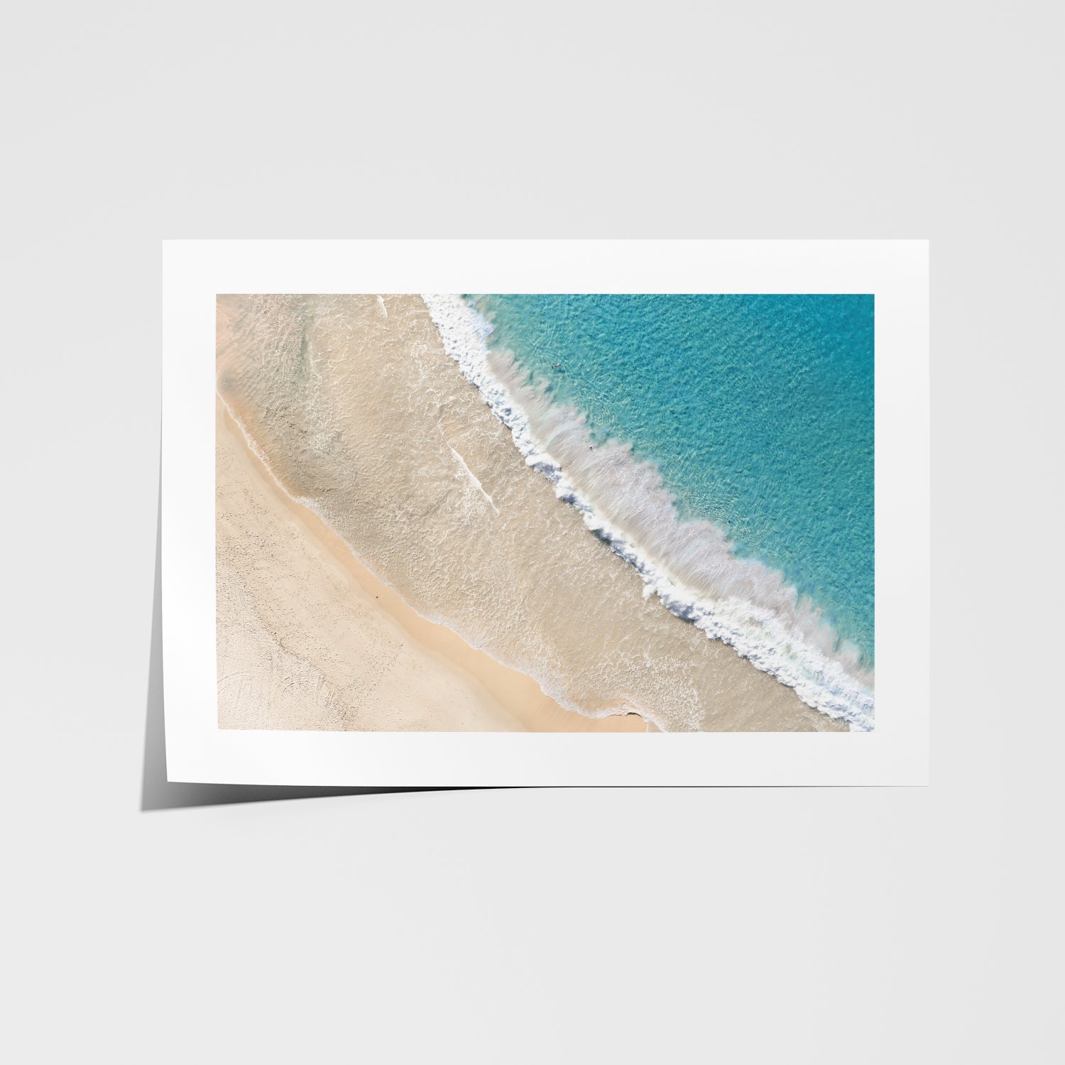 Summer beach layers in neutral tones - coastal landscape art print for modern beach homes