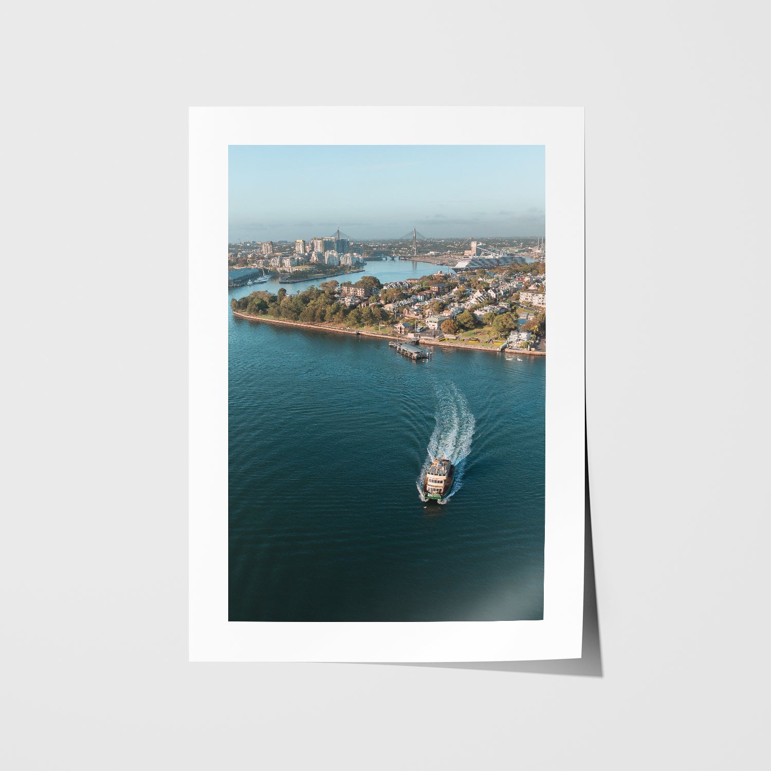 Balmain Ferry wharf and boat silhouettes - Sydney Harbour photography wall art