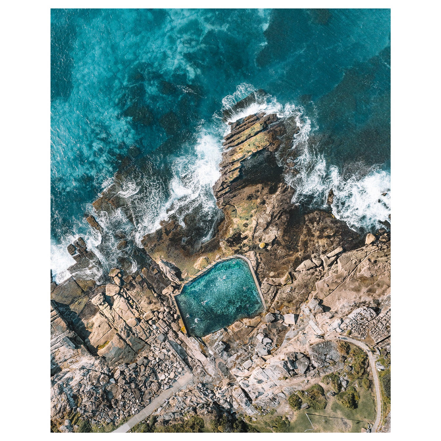 Maroubra rocky coastal landscape - nature photography wall art for coastal homes