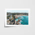 Bronte Beach sunlit aerial view in white frame - coastal photography wall art