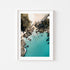 Seal Rocks coastal landscape in white frame - Australian beach photography wall art