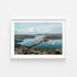 Spit Bridge Sydney panoramic view in white frame - coastal seascape wall art for modern